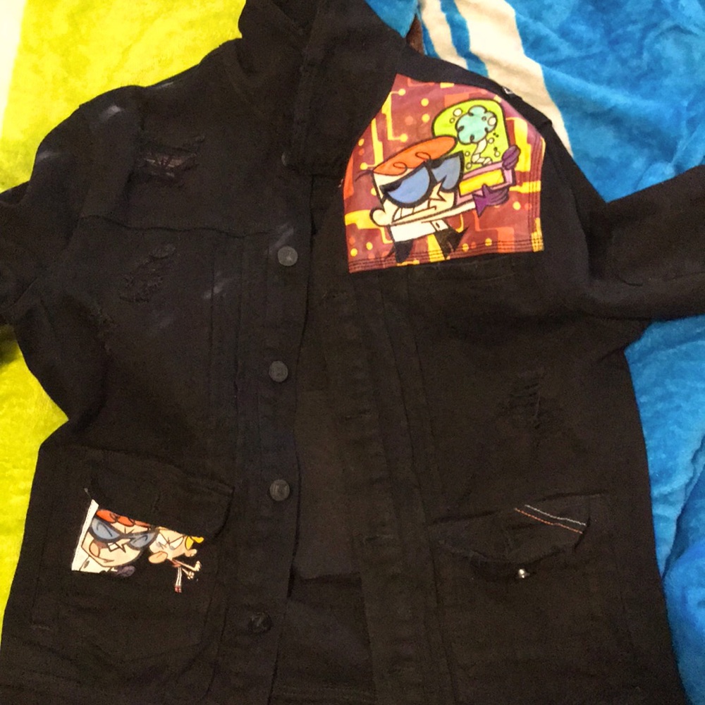 Custom denim jacket.